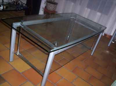 Vends table basse en verre avec bout de canap