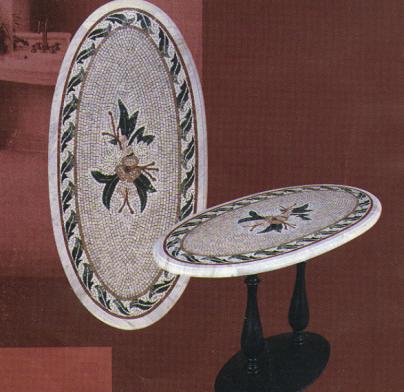 table en mosaïque agba/balsa
